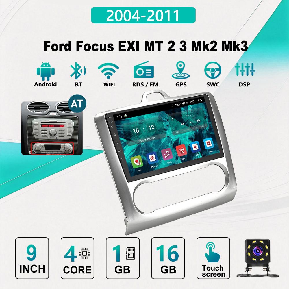 2Din Android Car-Play Car Radio,Focus EXI MT 2 3 Mk2 2004-2011,Multimedia Player Head Unit Stereo GPS Navigation BT WIFI,1+16GB