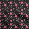 Cotton Flex Black Fabric Asian Retro Floral Craft Projects Decor Fabric Printed By The Yard 40 Inch