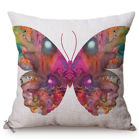 Colorful Butterflies Harmony Sofa Decoration Cushion Cover Butterfly Abstract Graffiti Nordic Cotton Linen Pillow Case Cojines