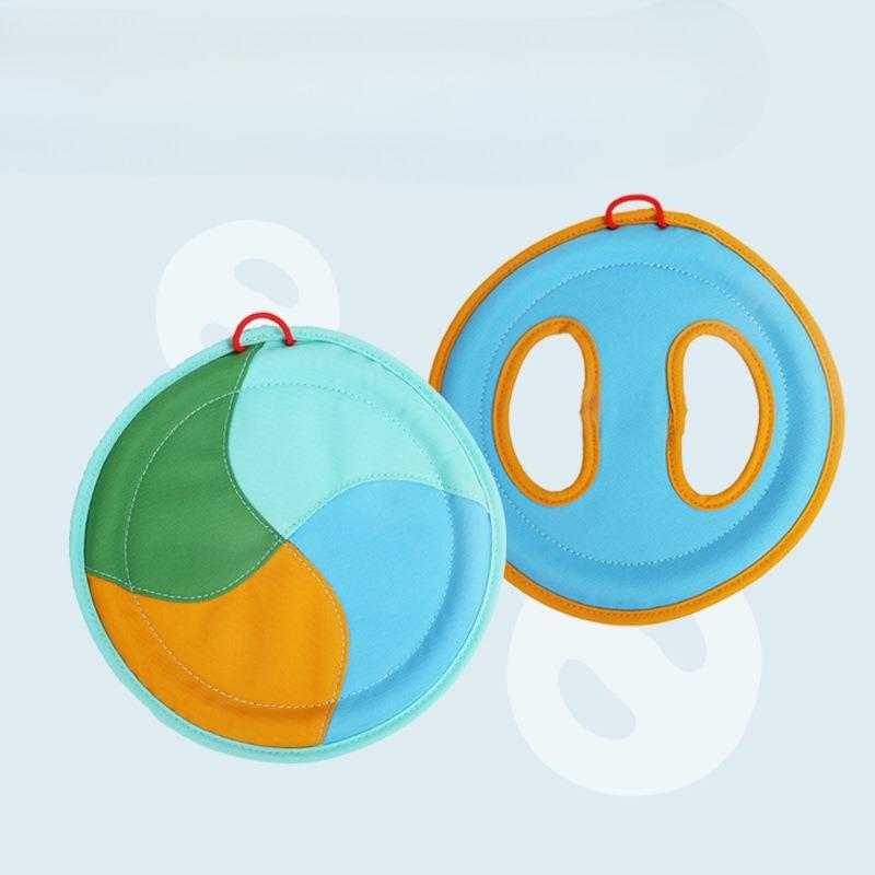 Собачья летающая игрушка холщовый фрисби, прочная для чистки зубов, интерактивная тренировка, пляжная игрушка для бросания для взрослых