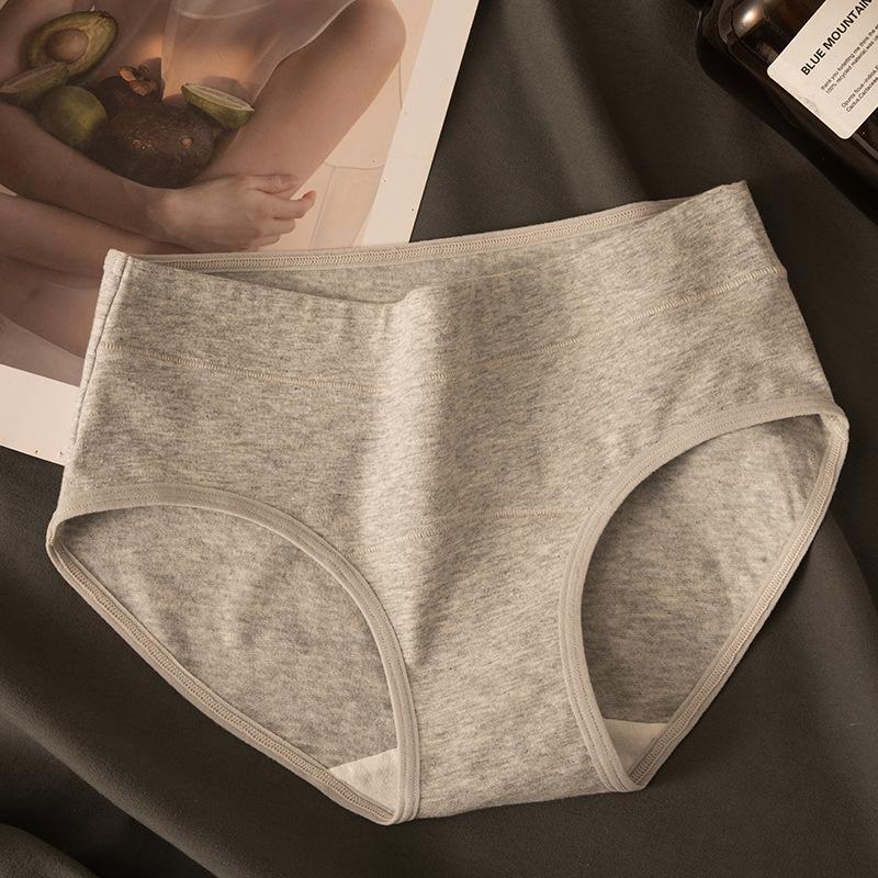 Antibacterial Triangle Pants Women's Briefs Large Size Medium High Waist Underwear Tummy Tucking Hip Lifting Breathable Panties