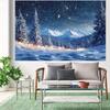 2D Winter Snow Forest Backdrop Starry Night Mountain Christmas Photography Background