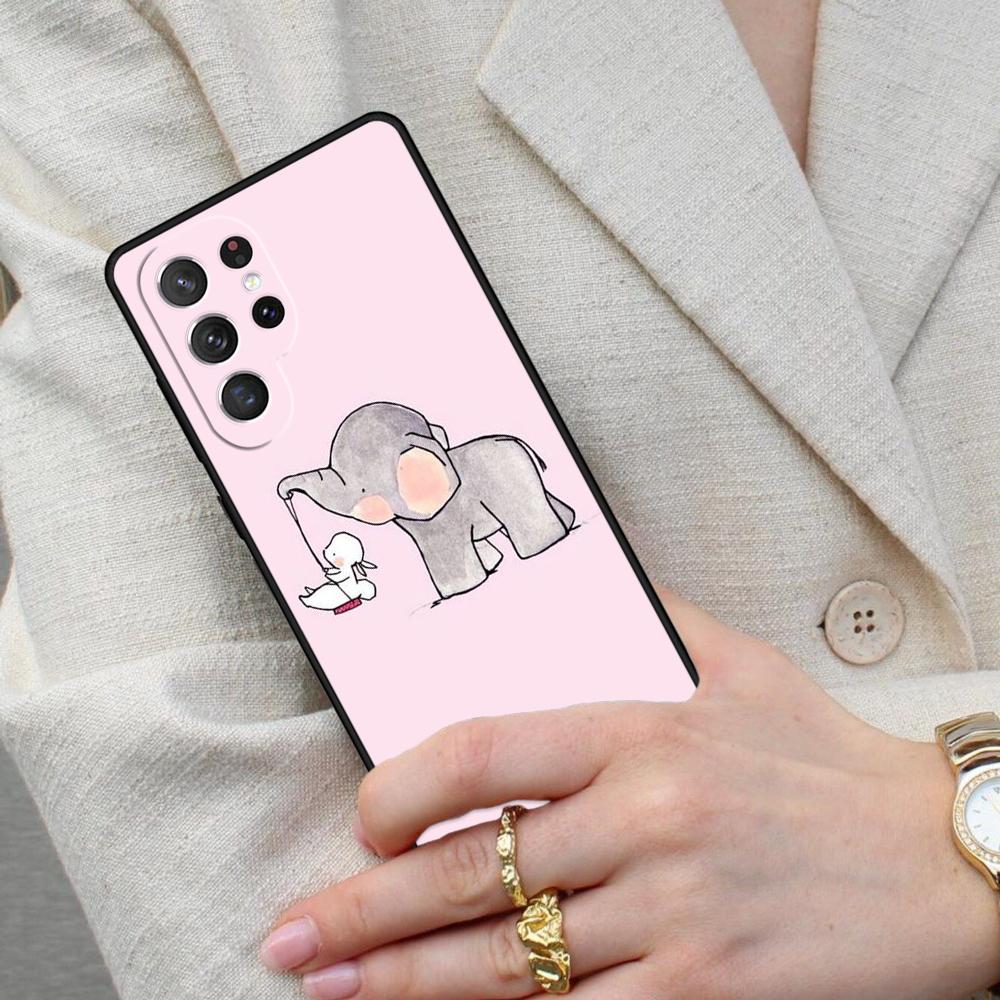 Милый слон МЯГКИЙ чехол для телефона Samsung Galaxy S26 Ultra S25 S24 S23 S22 S21 S20 Note10