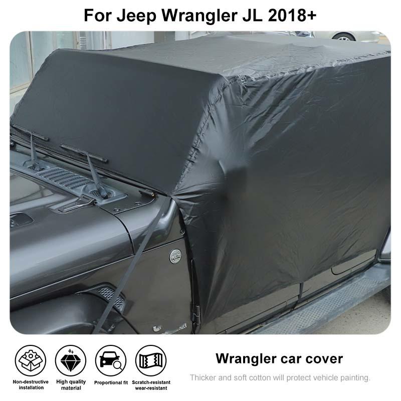 Водонепроницаемый всепогодный солнцезащитный козырек для лобового стекла, кожаный автомобильный чехол, подходит для Jeep Wrangler JL, 4-дверная версия 2018-2023, внешние аксессуары