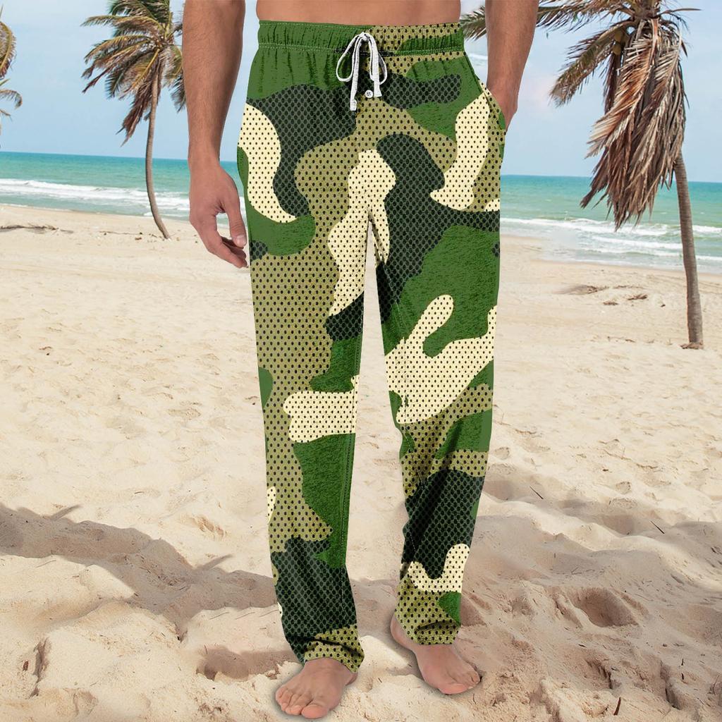 Мужские трикотажные модные повседневные брюки с напечатанным карманом, пижамные брюки