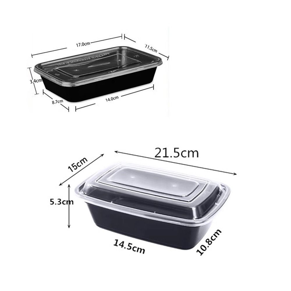 5Pcs/set Large Capacity Disposable Food Containers Plastic Lunch Box Creative Fridge Storage Boxes