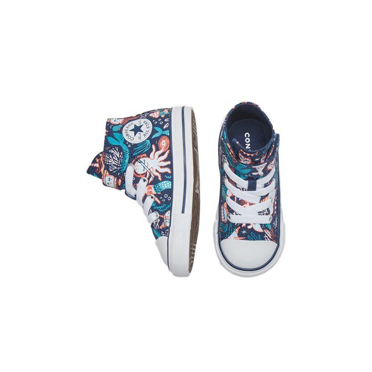 Converse Кеды Chuck Taylor All Star Подводная вечеринка Канвас Высокие Детские Обувь для Малышей Синий Младенец и Малыш 767203C