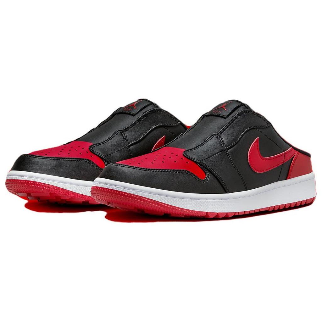 Кроссовки унисекс Air Jordan 1 Mule Golf Bred черно-белые университетско-красные FJ1214-001