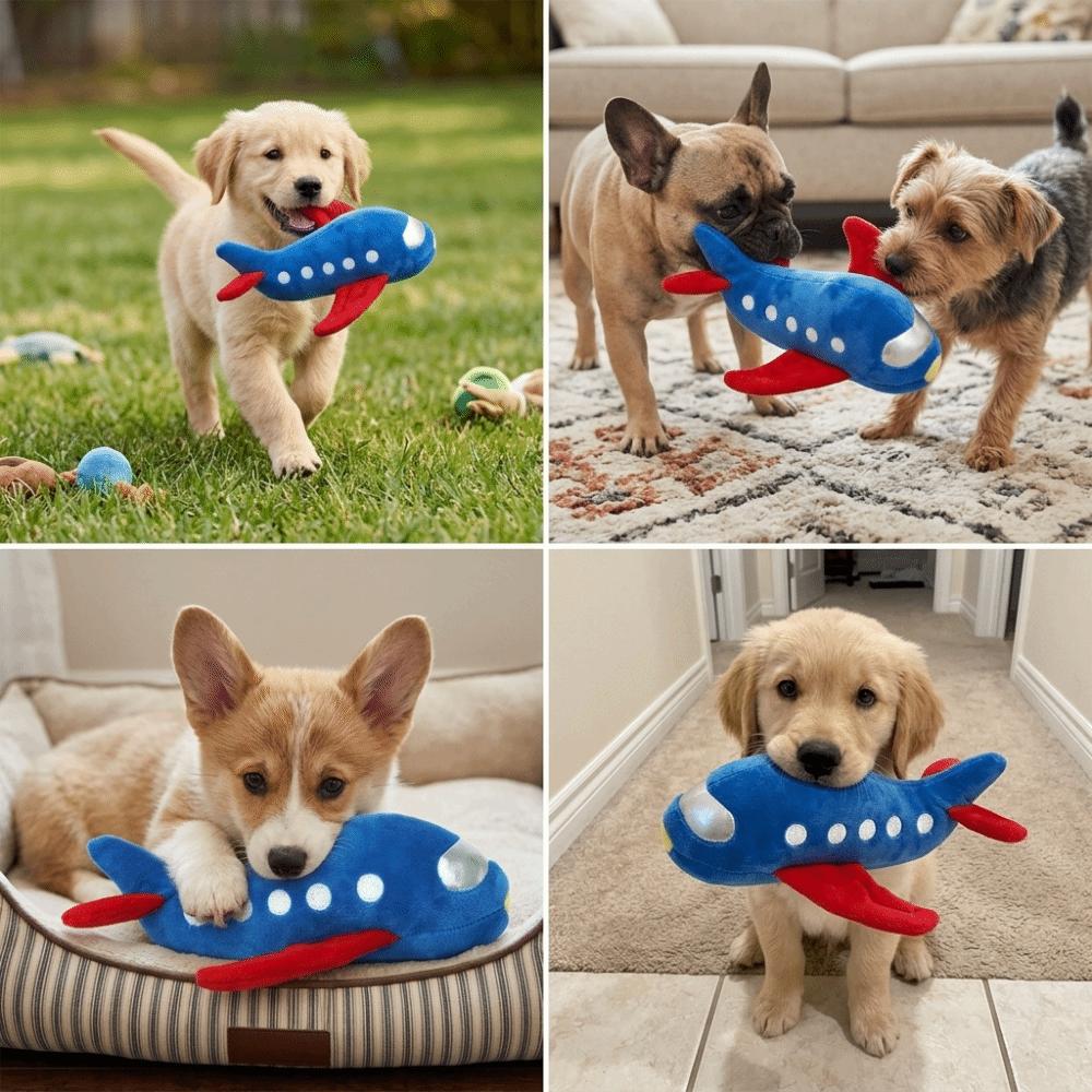 Bite Tough Rope Dog Chew Toy Tightly Woven Rope Squeaky Interactive Toy  Interactive Play