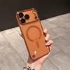 Оранжевый магнитный чехол для iPhone Hermes: Безрамочный дизайн с гальваническим покрытием, Защита от падений для iPhone 14/15/16, Подходит для Apple 17 Pro Max.