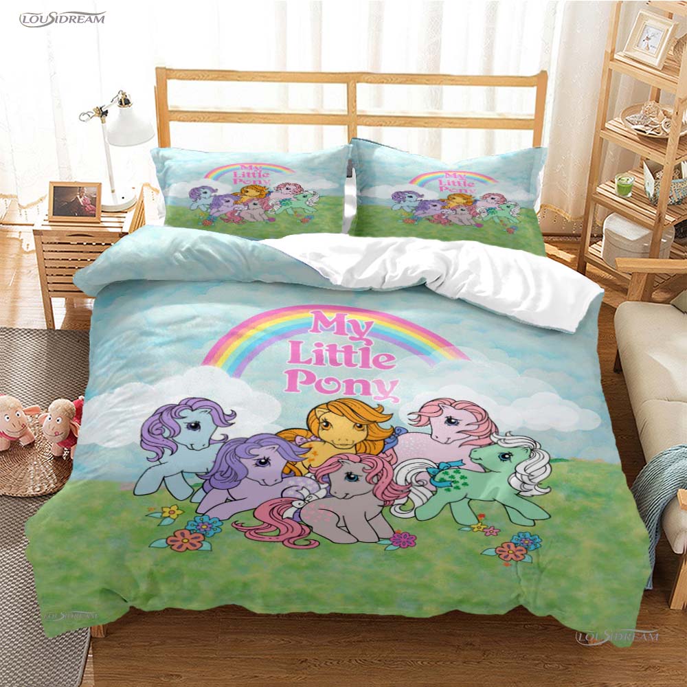 My Little Pony Мультфильм Всесезонное Постельное Белье Пододеяльник Одеяло Комплекты Постельного Белья Мягкое Покрытие для Одеяла и Наволочки Односпальное/Двуспальное/Евро/King