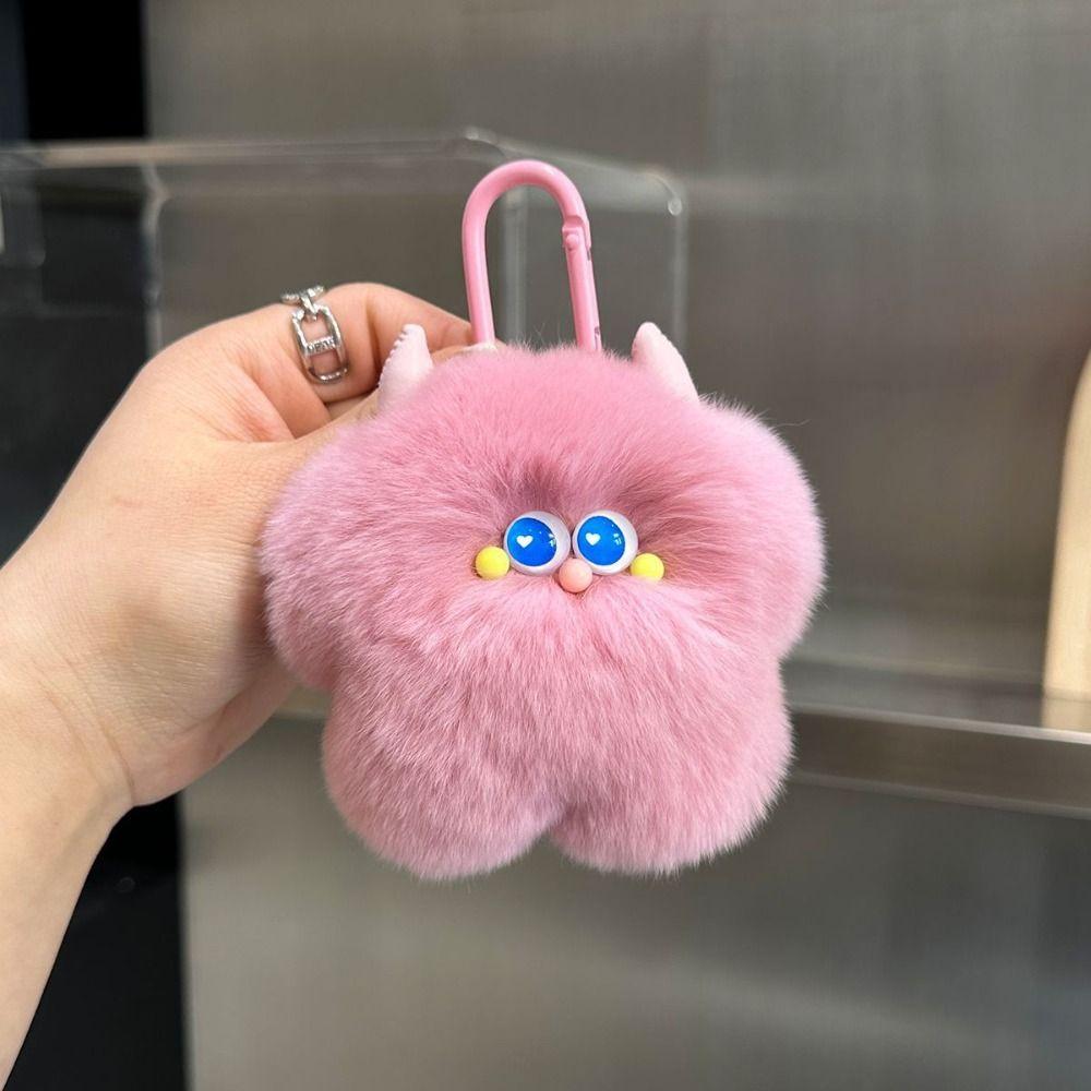 Сумка-подвеска из искусственного меха кролика, брелок для ключей, мультяшный плюшевый шар, подвеска, украшения