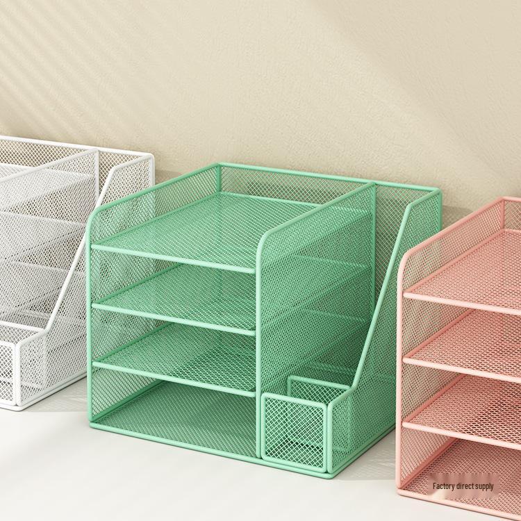 Desktop File Organizer: Multilayer Large Capacity Storage Rack for Office Supplies