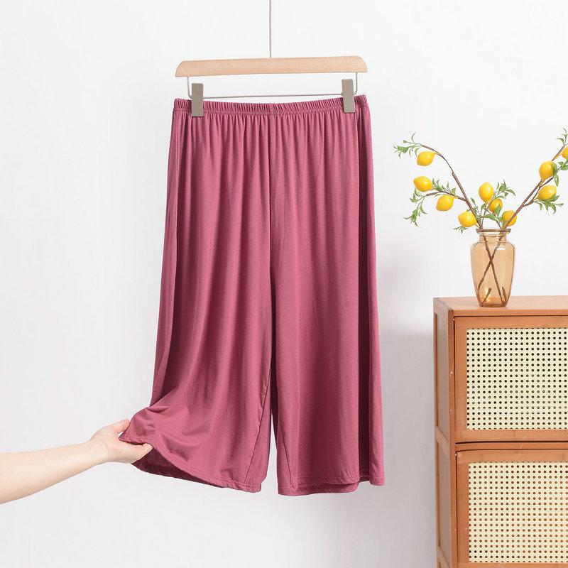 Большие размеры XL до 8XL Женские модальные брюки до середины икры Летние капри Широкие брюки Короткие брюки Повседневная домашняя одежда
