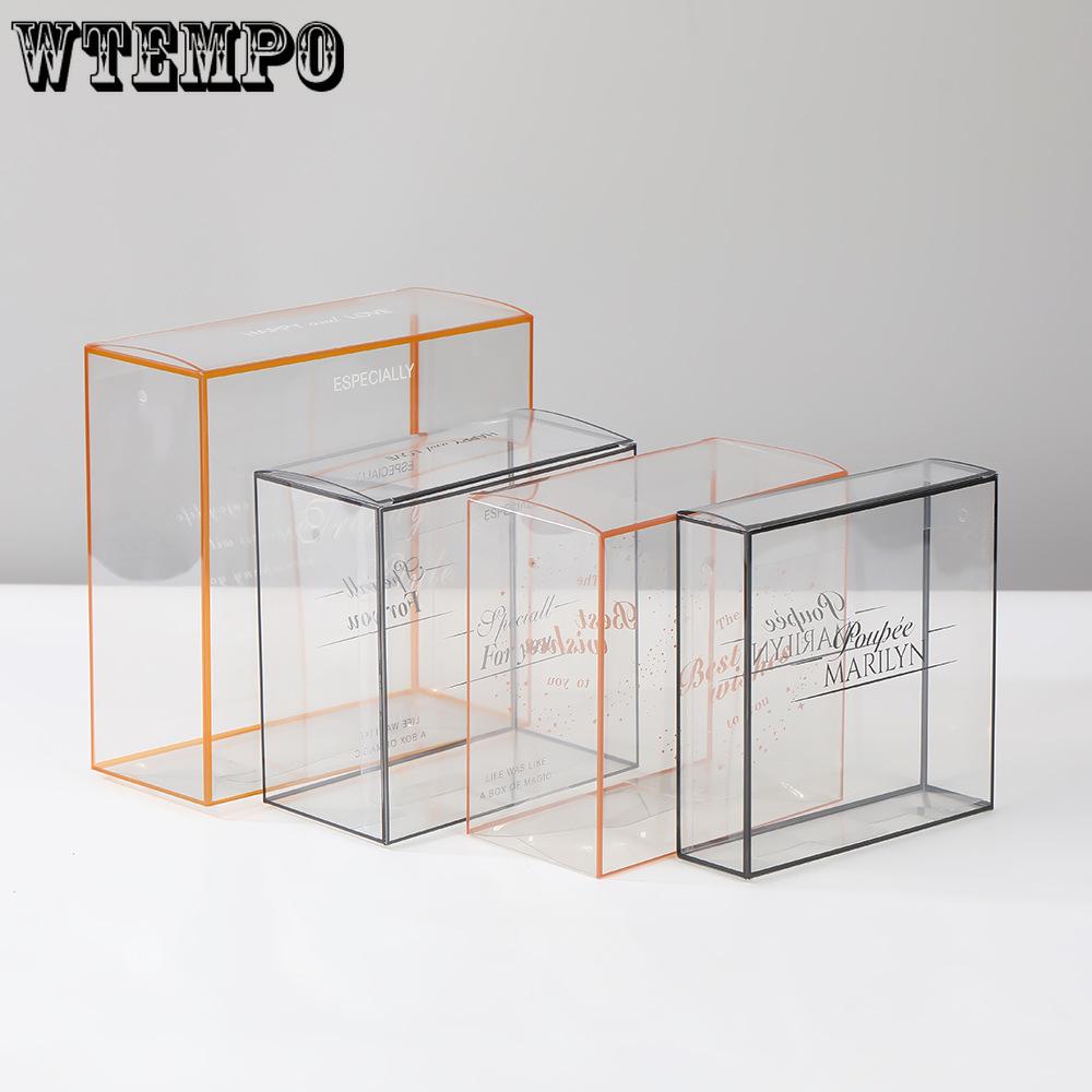 WTEMPO 10 шт. Прозрачные упаковочные коробки из прозрачного пластика, портативные складные коробки для тортов, прочные презентационные коробки для конфет и десертов