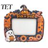 Cute Theme Picture Frame Halloween Photo Frame, Wooden Desktop Holder for Spooky Party Decoration Supplies And Festive Home Decor, Vintage Tabletop