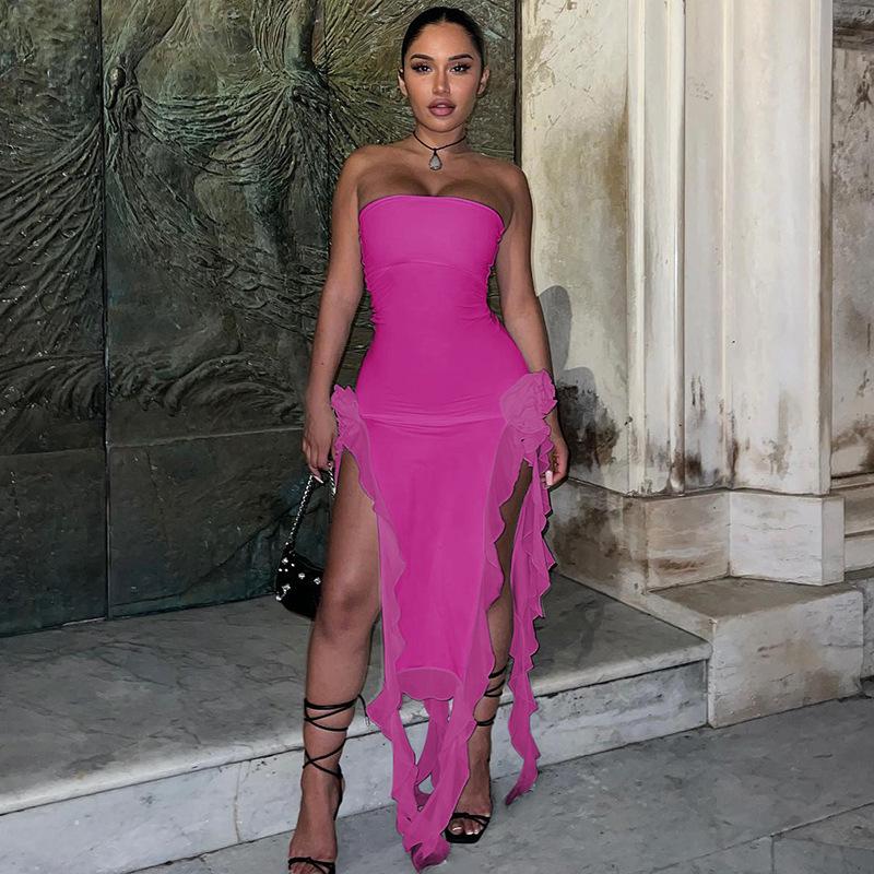 Женское сексуальное платье на одно плечо весна/лето 2024 г.