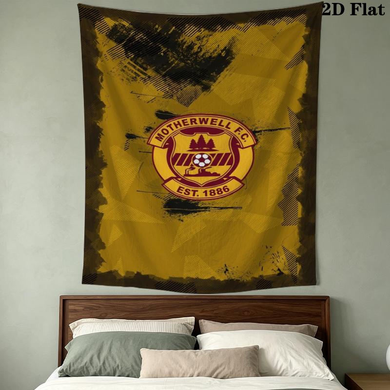 Motherwell FC Wall Tapestry Aesthetic Wall Hanging Printed Fabric Blanket Decorative Tapestries for Bedroom Living Room Home Decor