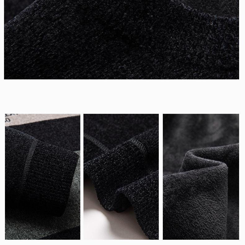 Флисовый свитер из синели, мужской теплый полосатый свитер с блокировкой цвета, утепленный бархатный мужской зимний свитер