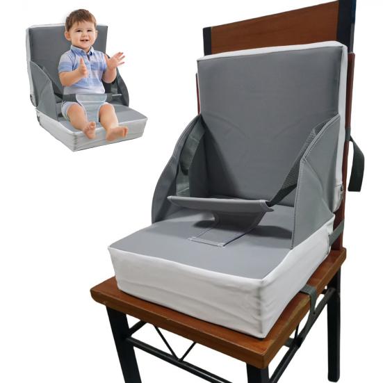Детское сиденье-бустер для обеденного стола со спинкой, подушка для кухонного стула с ремнями, портативная подушка для стула для еды в ресторане для 1-5 лет