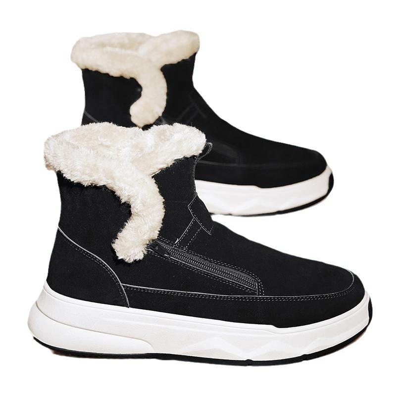 2025 New Fashion Trend Versatile Men's Teen Winter Snow Boots Thickened Warm Cotton Boots High Top Boots