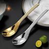 Ложка из нержавеющей стали, сетка, красная, золотистая, для ужина, с длинной ручкой, десертные ложки для перемешивания, кухонные аксессуары, гаджеты