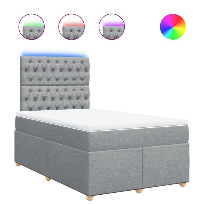 Maison Exclusive - Sommier à lattes de lit avec matelas Gris clair 120x200cm Tissu