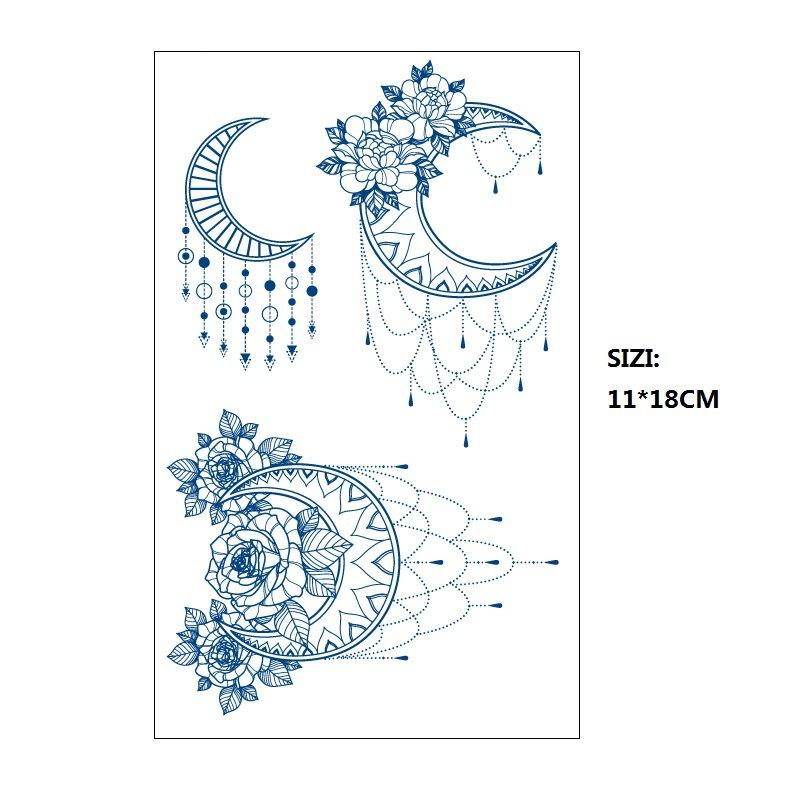 Наклейка-татуировка «Эмми» с изображением трав, постепенное изменение геометрического звездного неба, цепочка звезд, стойкая, неотражающая, переносимая на воду наклейка