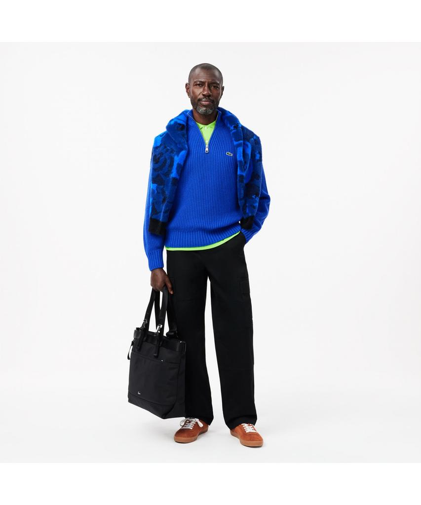 LACOSTE Men'S Rib Knit Half-Zip Pullover Ah3134-54N Hjm