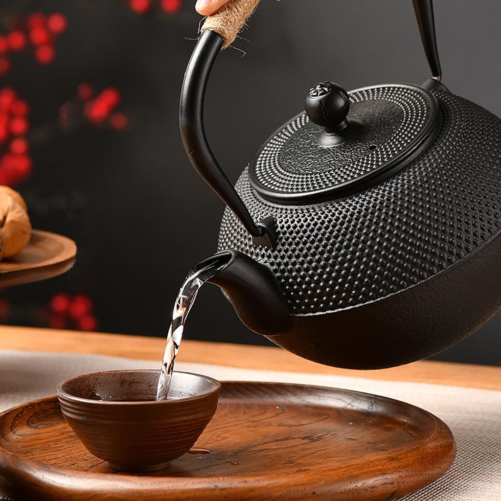 KazeSo Iron Iron Iron Iron Direct Совместим с IH Iron Cast Tea Ceremony Iron Маленький чугунный чайник для заваривания чая в старом чугунном чайнике для заваривания чая