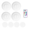 4 шт. светодиодных светильников-шайб RGBW 13 режимов цветов пульт дистанционного управления установка без сверления энергосбережение