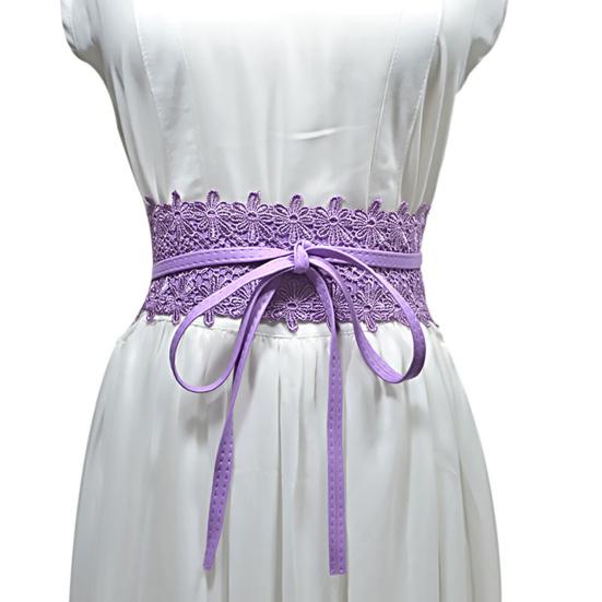 Женский пояс из гладкой искусственной кожи с кружевом, широкий шнуровкой, регулируемый противоскользящий прочный шов, ретро, тонкая талия, украшение, платье, пальто, пояс