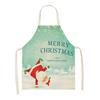 Linen Santa Kitchen Apron Christmas Snowman Unisex Dinner Party Cooking Bib Christmas Tree Apron Cleaning Apron