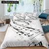Music Notes Bedding Set for Kids Adult Duvet Cover King Queen Size Print Bed Set Home Textiles Bedclothes 2/3Pcs Duvet Cover Set
