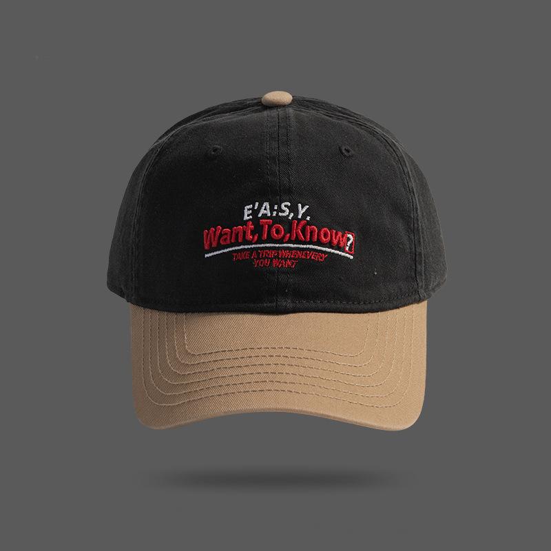 Ретро цветовая гамма, бейсболка с вышивкой букв, женская, весенне-летняя, универсальная, для маленького лица, с мягким верхом, мужская