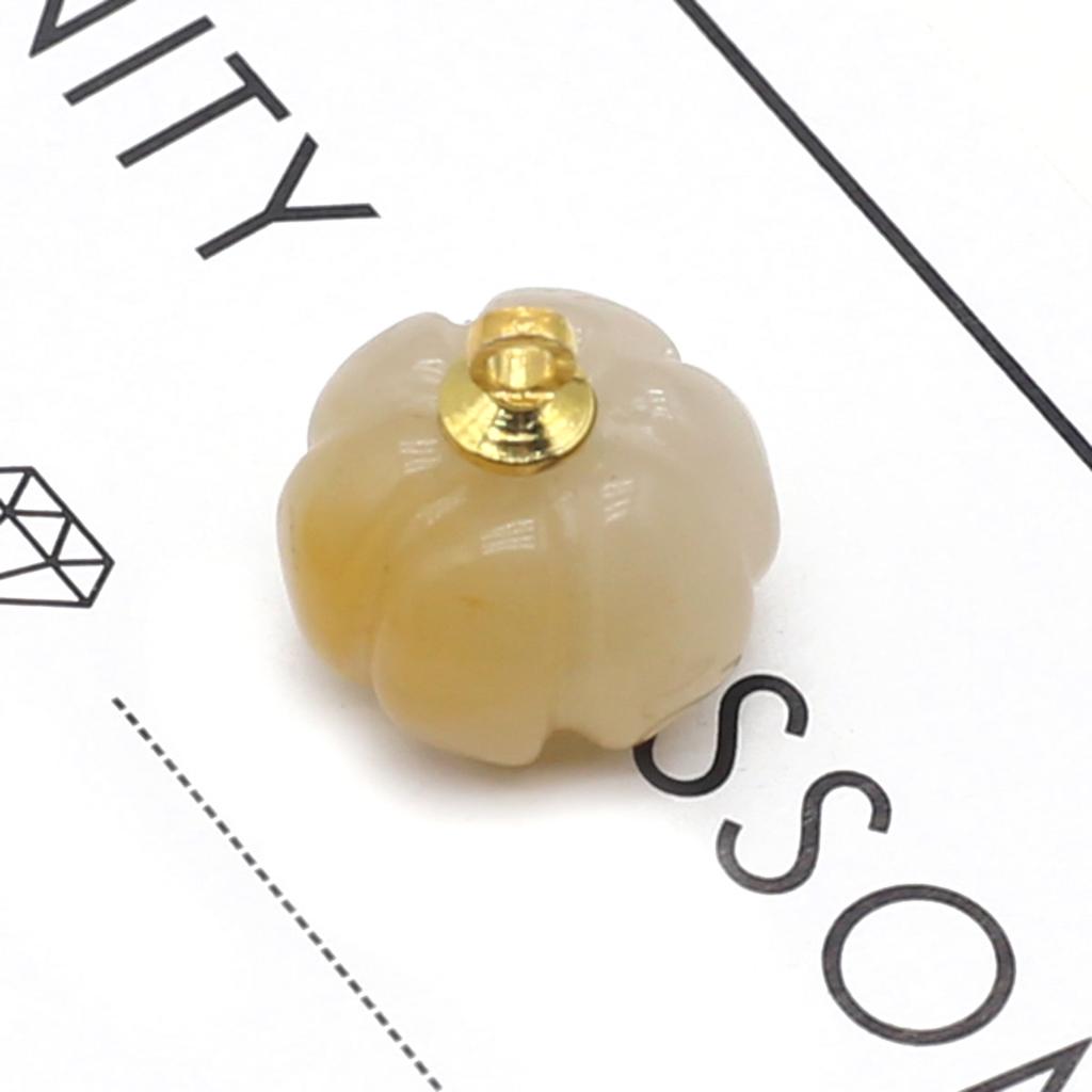 1 шт., подвеска из натурального камня в форме тыквы, кристалл розового кварца, агат, подвески для изготовления ювелирных изделий, аксессуары для ожерелья «сделай сам», 13 × 13 мм