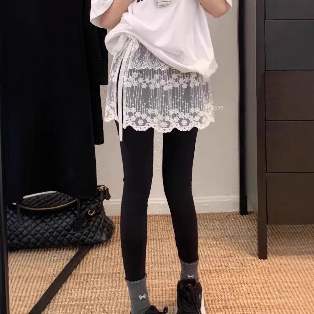 Белая кружевная миди-юбка-пеплум на завязках - Женский многослойный наряд для ранней весны