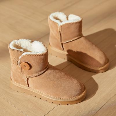 Ботильоны женские на меху, зимние ботинки из замши, теплые, плюшевые, хлопковые, брендовые, на низком каблуке, зимние, 2024, тренд, удобные, повседневные, женские ботинки