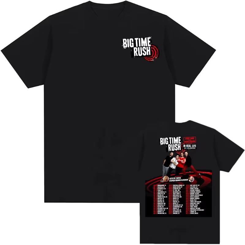 2025 New Big Time Rush In Real Life Worldwide Tour Pure Cotton Printed Tshirt Short Sleeve Tshirts Music Group Wounisex Unisex