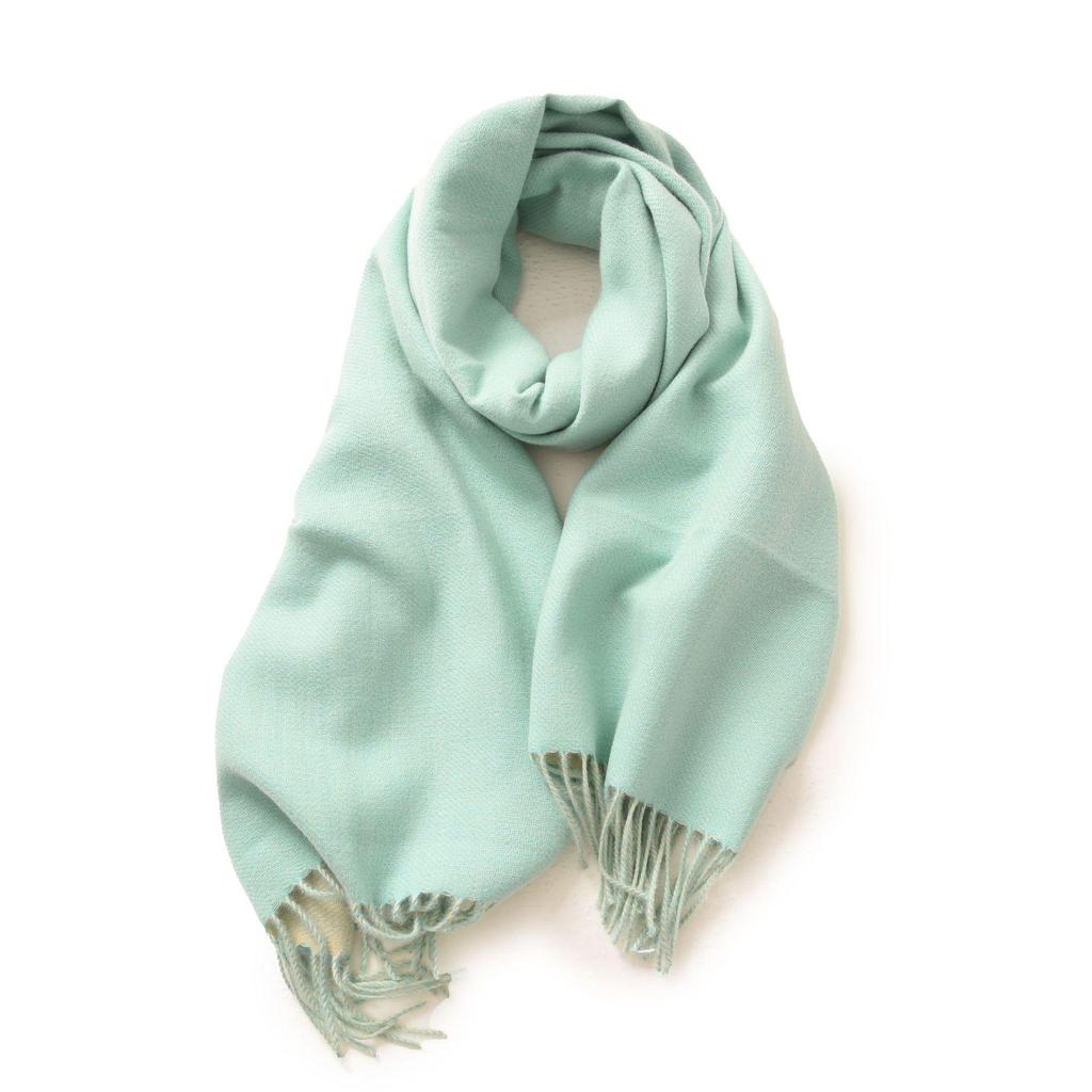 Double Sided Solid Color Scarf For Women's Winter Imitation Cashmere Warm Tassels