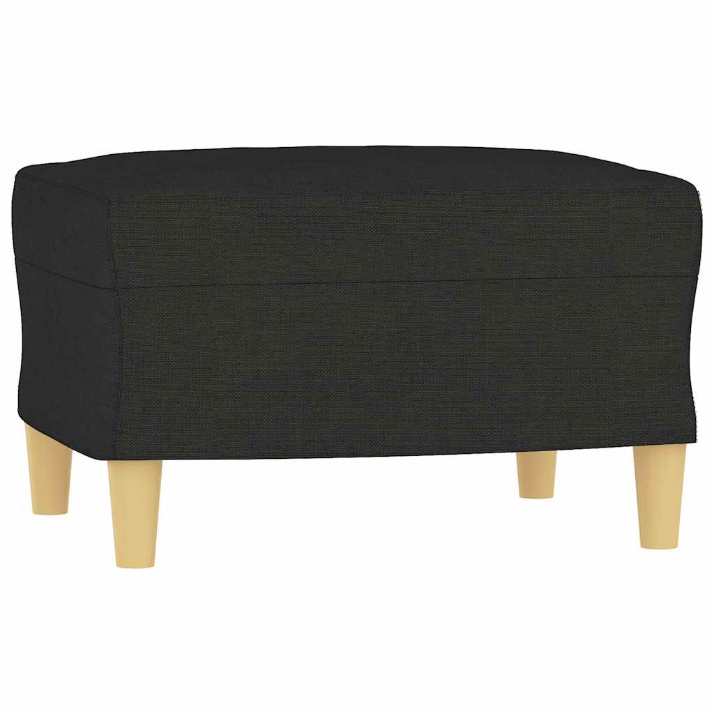 Vidaxl 3-Osobowa Sofa Z Podnóżkiem, Czarna, 180 Cm, Tkaniną