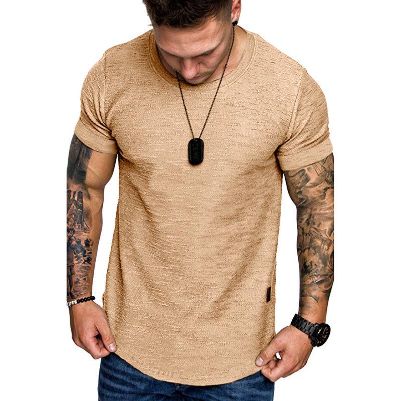 Men's Summer Solid Crew Neck Top Fashion Casual Short Sleeve T-Shirt