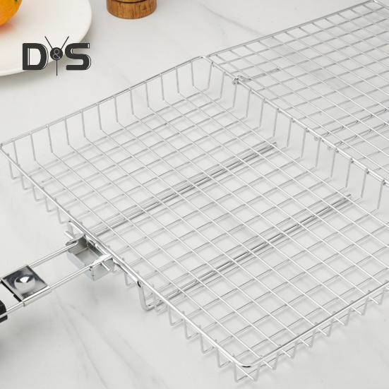 Корзина для гриля для рыбы и овощей, корзина для гриля из нержавеющей стали, переносная складная подставка для гриля для кемпинга и барбекю, для рыбы, овощей, креветок