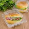100Pcs Square Disposable Plastic Boxes Plastic Cake Slice Boxes  Party Supplies