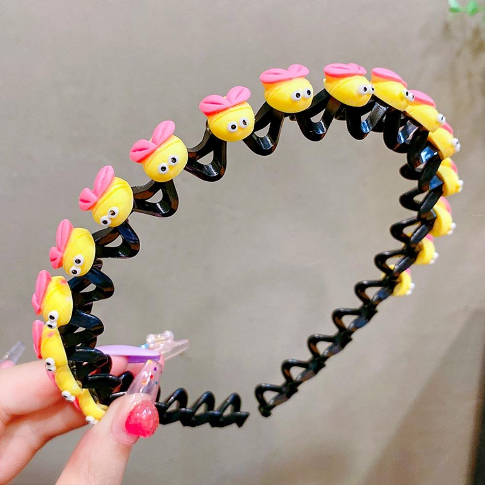 Braided Double Bangs Hairpin Hairband Colorful Flower Kids Teeth Headband  Headwear