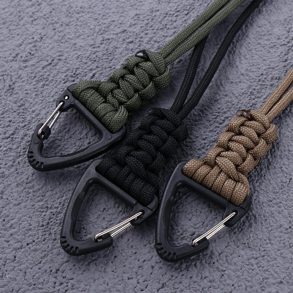 Emergency Triangle Buckle Camping Hiking High Strength Lanyard Keychain Paracord Key Ring