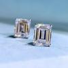 18k White Gold 8 *10mm Sapphire Gemstones Stud Earrings For Women Engagement Gift 925 Sterling Silver Jewelry