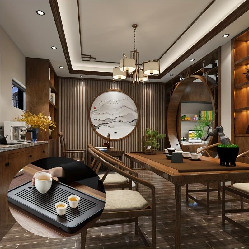 1 шт. поднос для чая, бытовой простой маленький поднос для чая, Тип хранения воды, бамбуковое сиденье для чая, круглый поднос для чая для использования в чайном домике