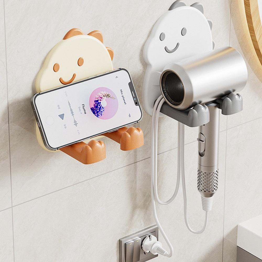 FLE Hair Dryer Holder Wall Mounted, Stainless Steel Self Adhesive Blow Dryer Holder Rack for Dyson Supersonic Hair Dryer,White