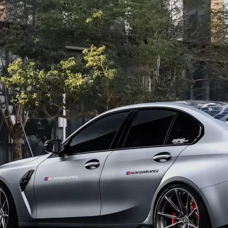QXFA9 For BMW Car Styling PVC Logo Side Body Fender Windshield Trunk Bumper Sticker F34 F32 E36 E53 E60 E90 E91 X6 X5 X3 G30 G11 X1 M4